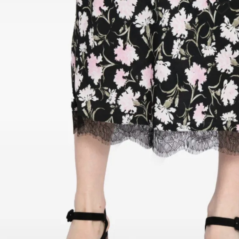 LoveShackFancy Castel Floral Black and Pink Maxi Skirt size XS - Picture 3 of 14